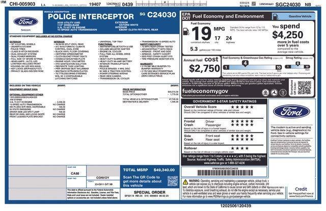 2025 Ford Police Interceptor Utility AWD in Oxford White — front three-quarter view