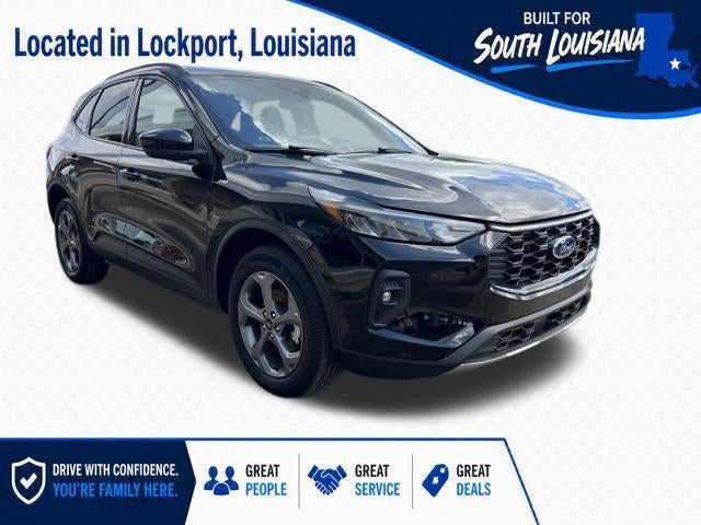 2025 Ford Escape ST-Line Select AWD in Agate Black Metallic — front three-quarter view