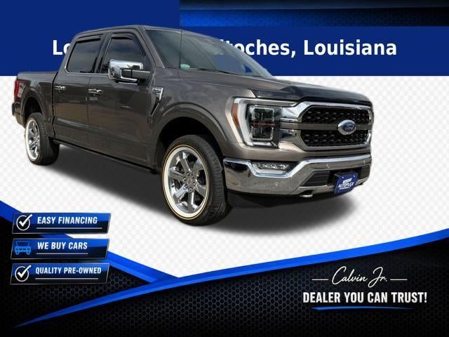 2023 Ford F-150 King Ranch 4WD SuperCrew 5.5' Box in Stone Gray Metallic — front three-quarter view